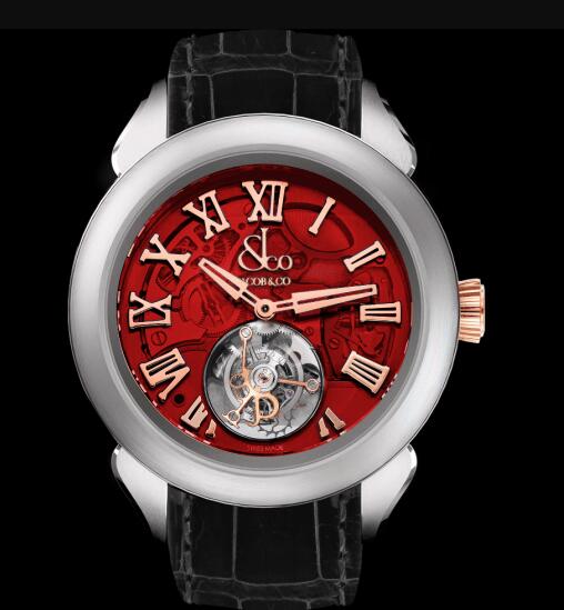 Jacob & Co. PALATIAL FLYING TOURBILLON HOURS & MINUTES TITANIUM (RED MINERAL CRYSTAL) Watch Replica PT520.24.NS.QR.A Jacob and Co Watch Price
